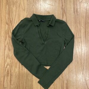 Zara Green Crop Top - M